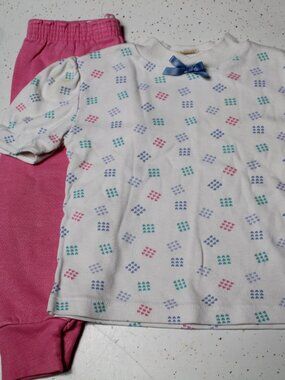 Pink Vintage Baby Outfit Sweat Pants and Shirt 24 months